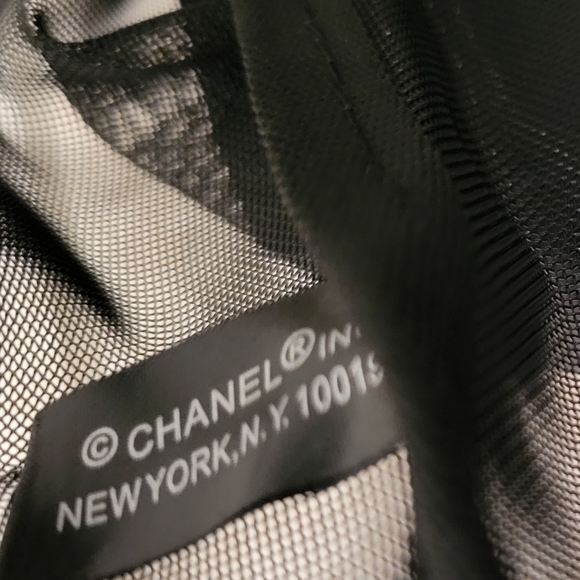 Chanel Black Mesh Tote with Chain Detail and Pouch - Picture 3 of 6